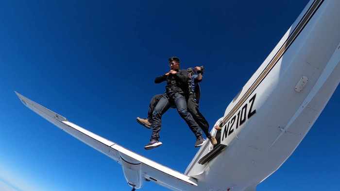 Lee is about to skydive for the first time