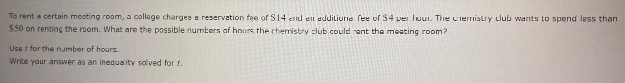 To rent a certain meeting room a college charges