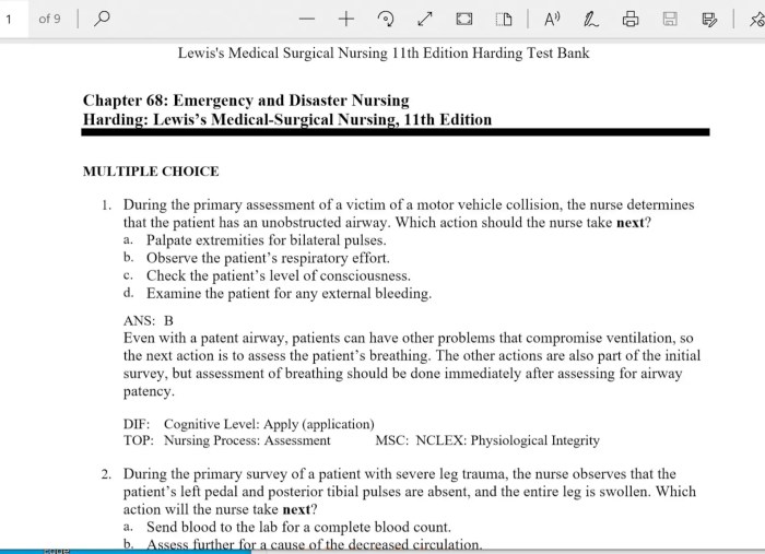 Lewis medical surgical nursing 11th edition test bank