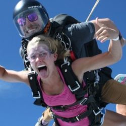 Lee is about to skydive for the first time